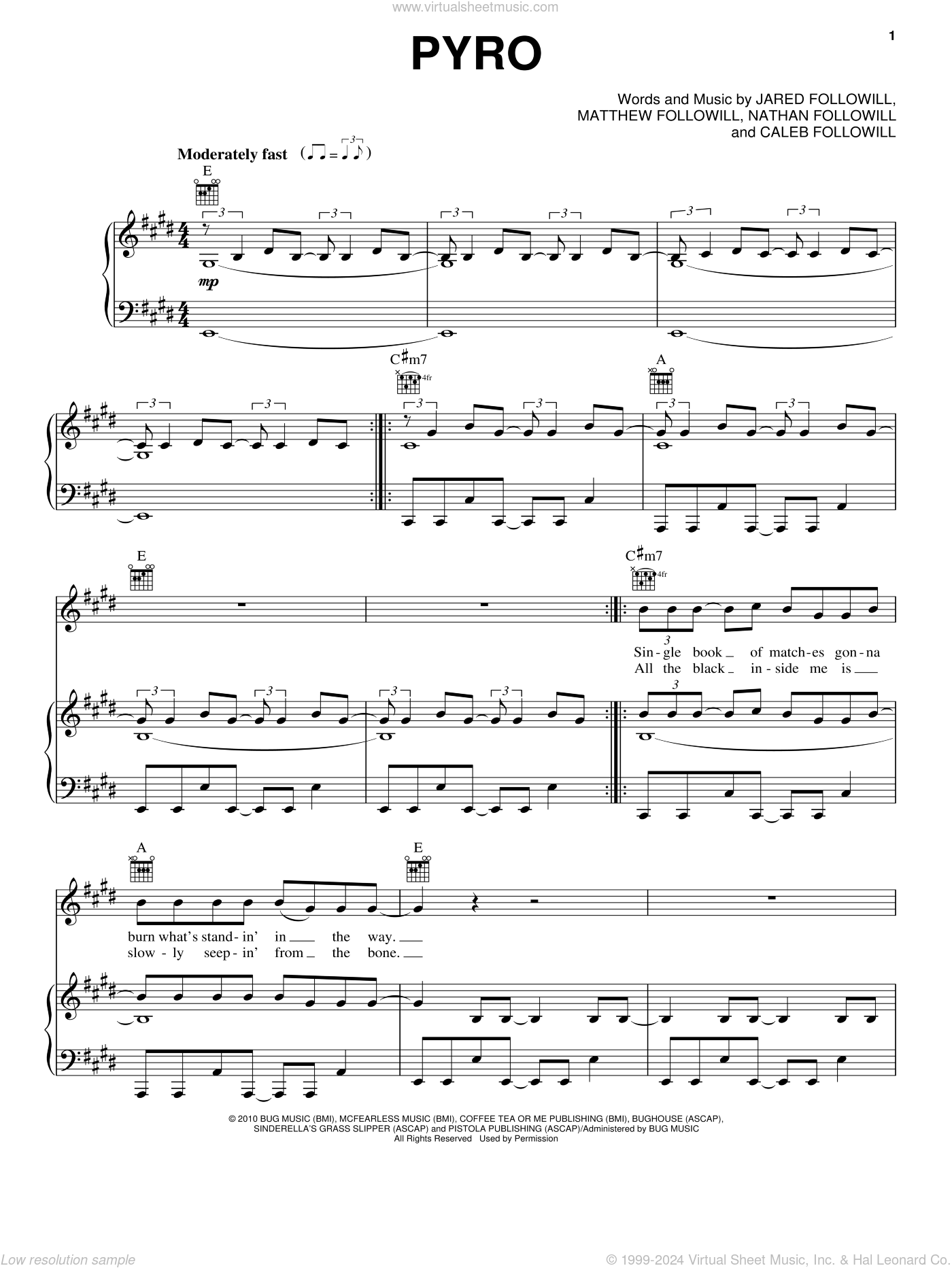 Pyro sheet music for voice, piano or guitar (PDF-interactive)