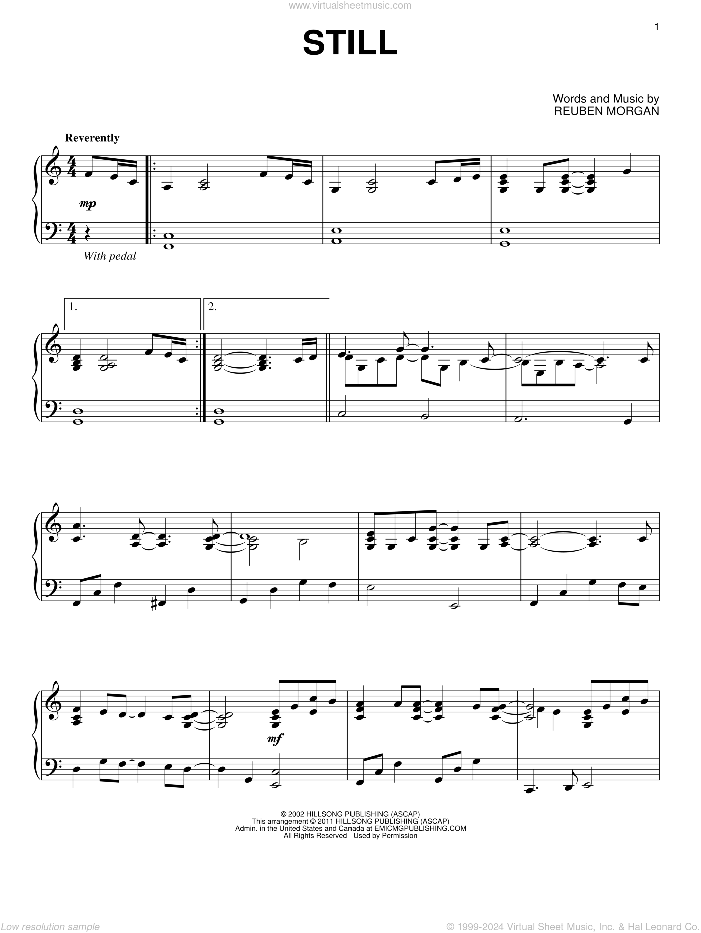 Still Musical Notes Still sheet music (intermediate) for piano solo (PDF-interactive)