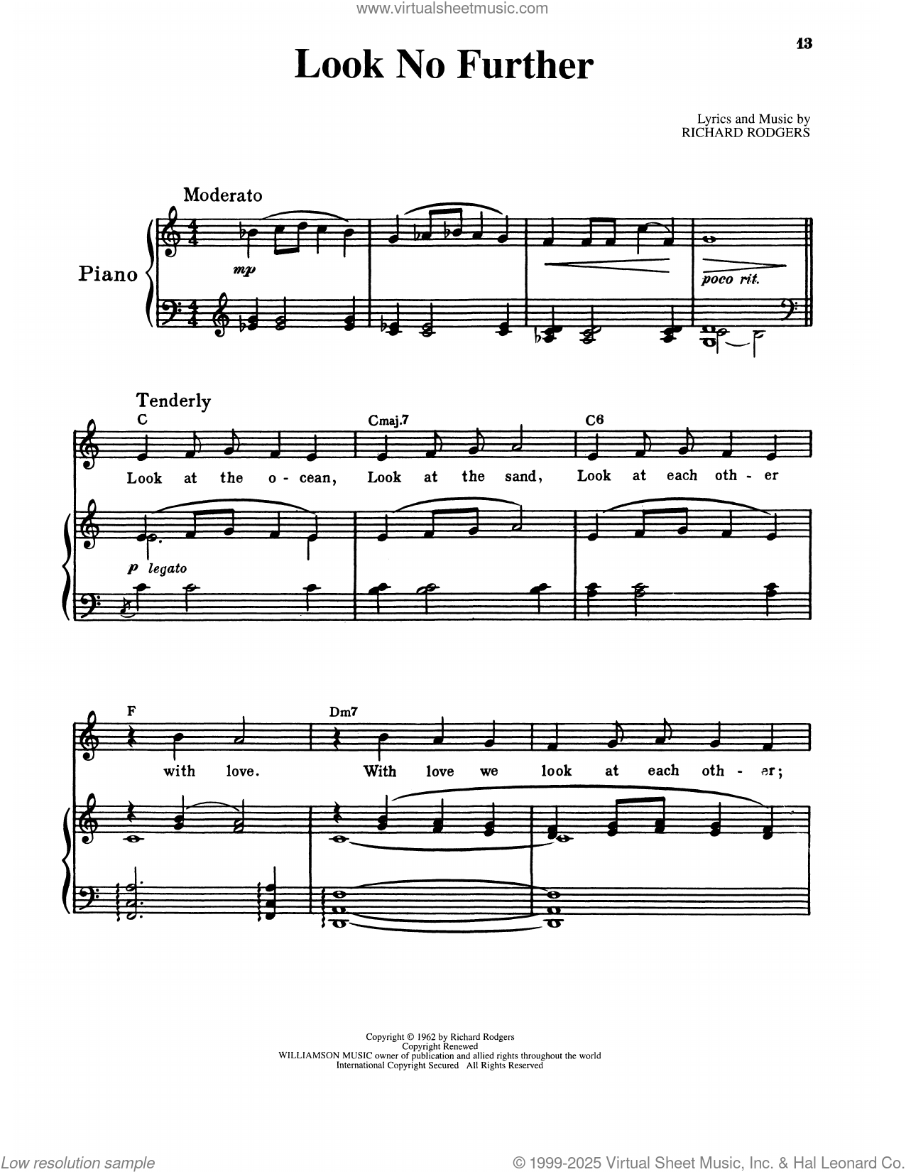 ミュージカル 〈No Strings〉 楽譜 ボーカルスコア Look No Further (from No Strings) sheet music for voice and piano