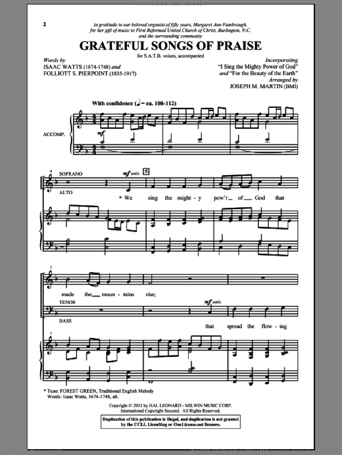 In The Spirit Of Thanksgiving sheet music for choir (SATB: soprano, alto,  tenor, bass)