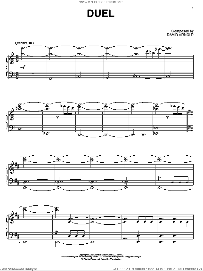 Duel sheet music for piano solo (PDF-interactive)