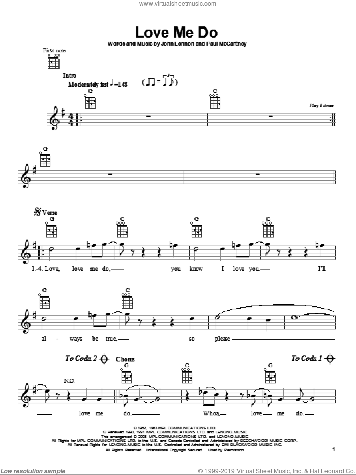 Beatles Love Me Do Sheet Music For Ukulele Pdf V2