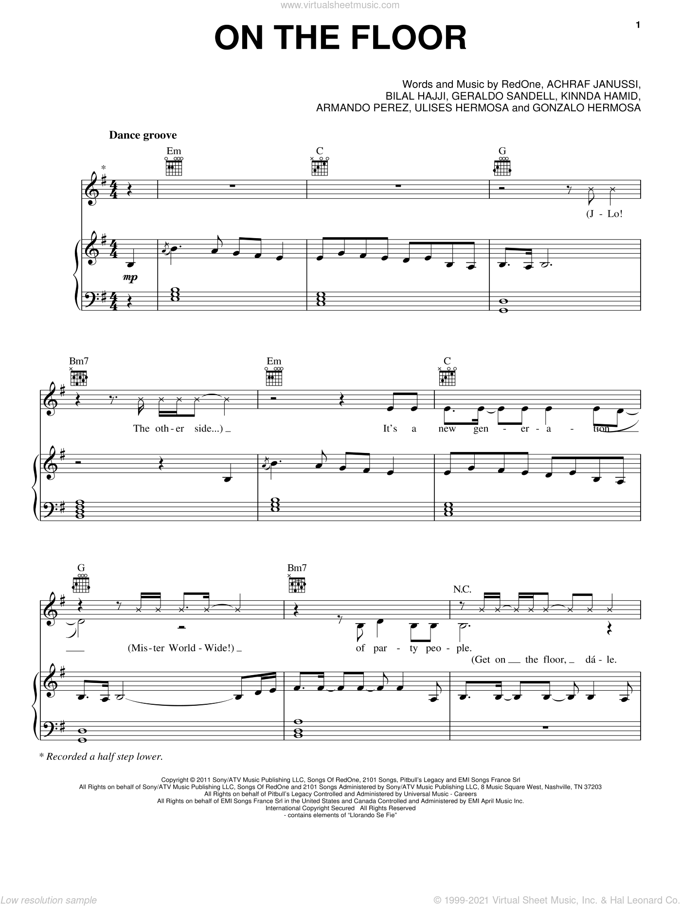 Lopez On The Floor Sheet Music For Voice Piano Or Guitar Pdf