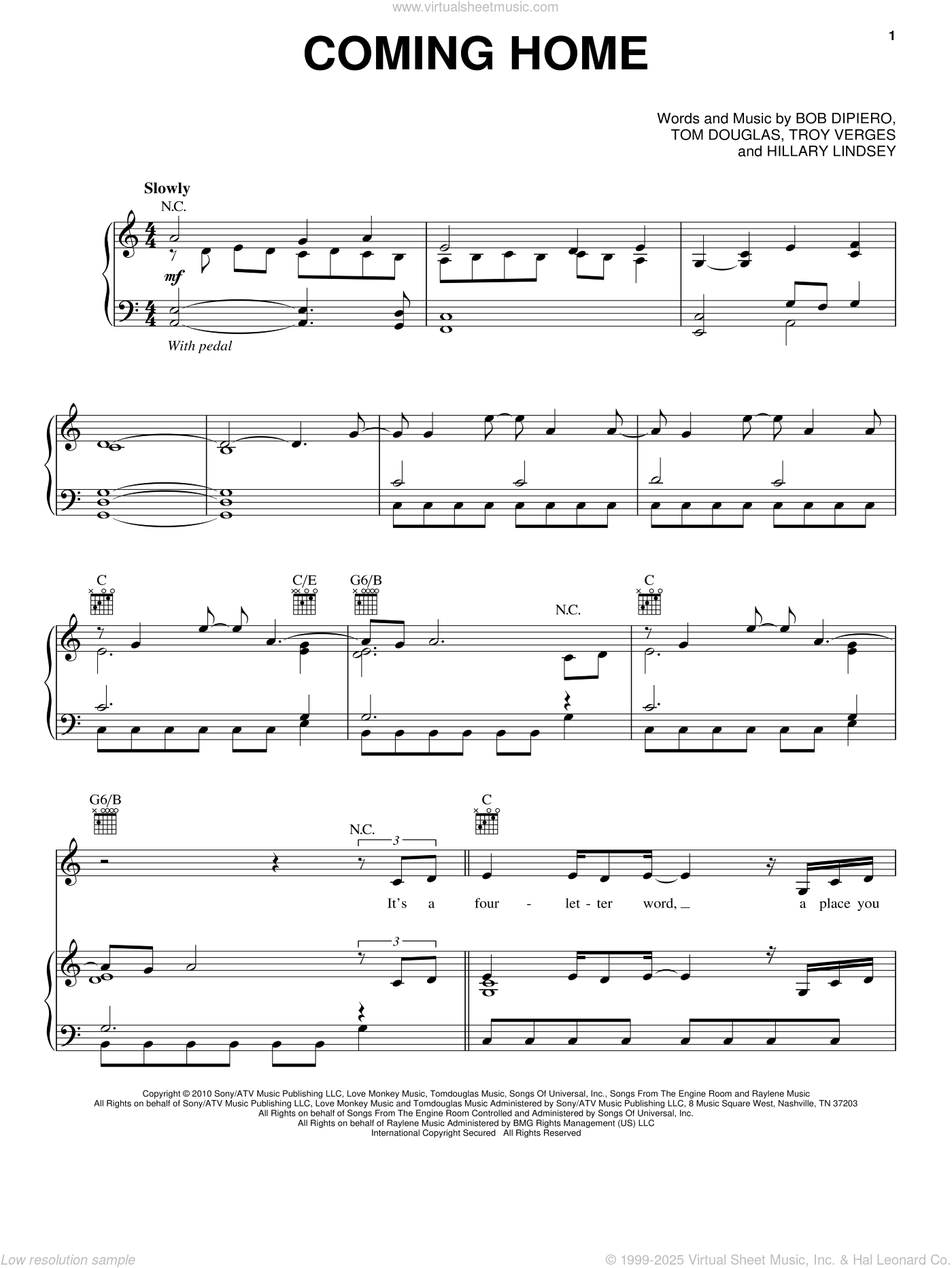 Gwyneth Paltrow: Coming Home sheet music for voice, piano or guitar