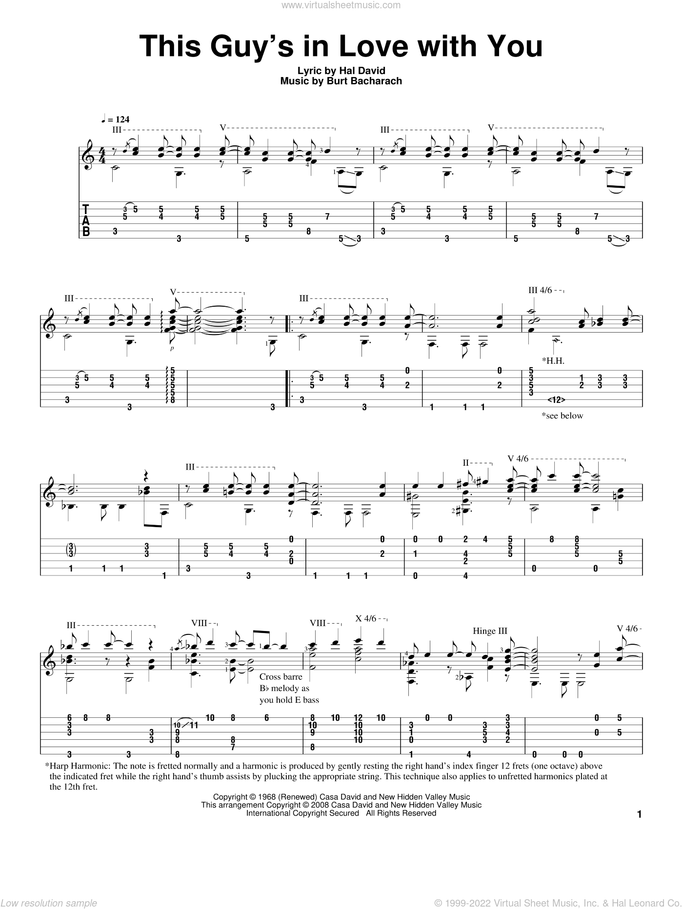 Brass This Guy S In Love With You Sheet Music For Guitar Solo
