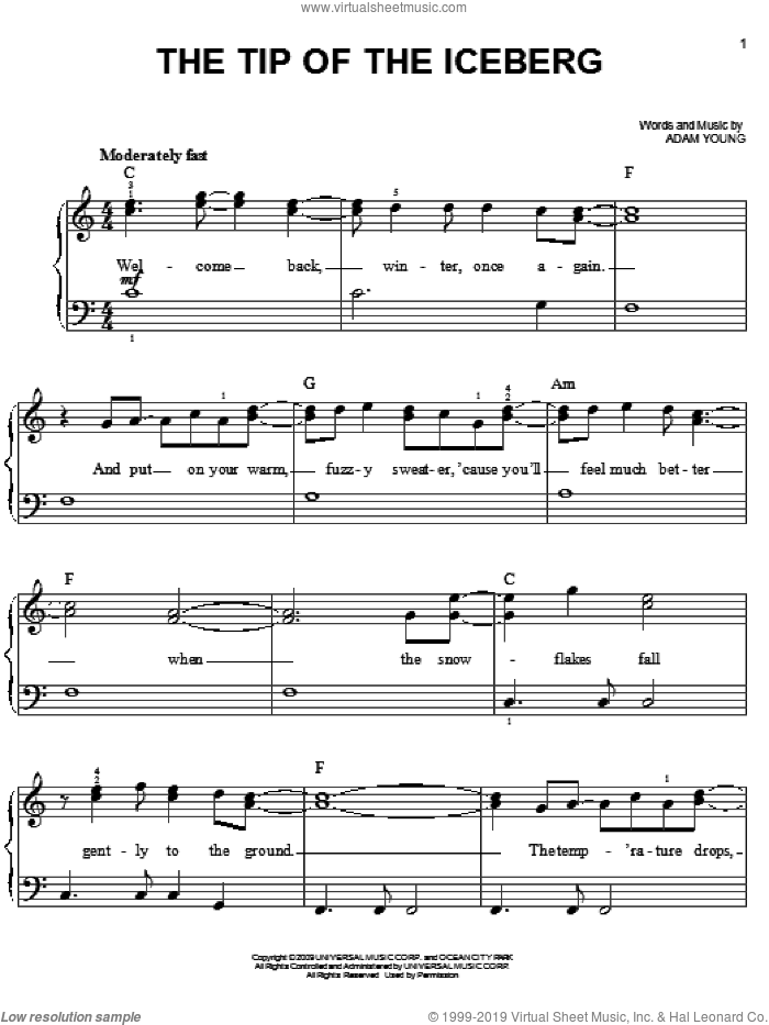 The Tip Of The Iceberg sheet music for piano solo (PDF)