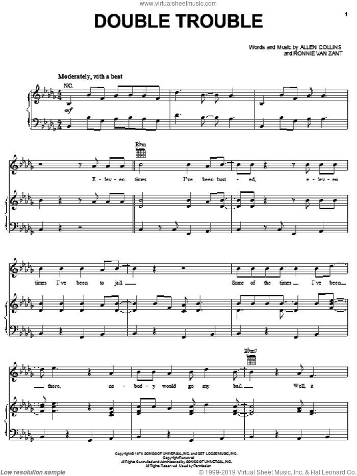 Double Trouble sheet music (real book with lyrics) (PDF)