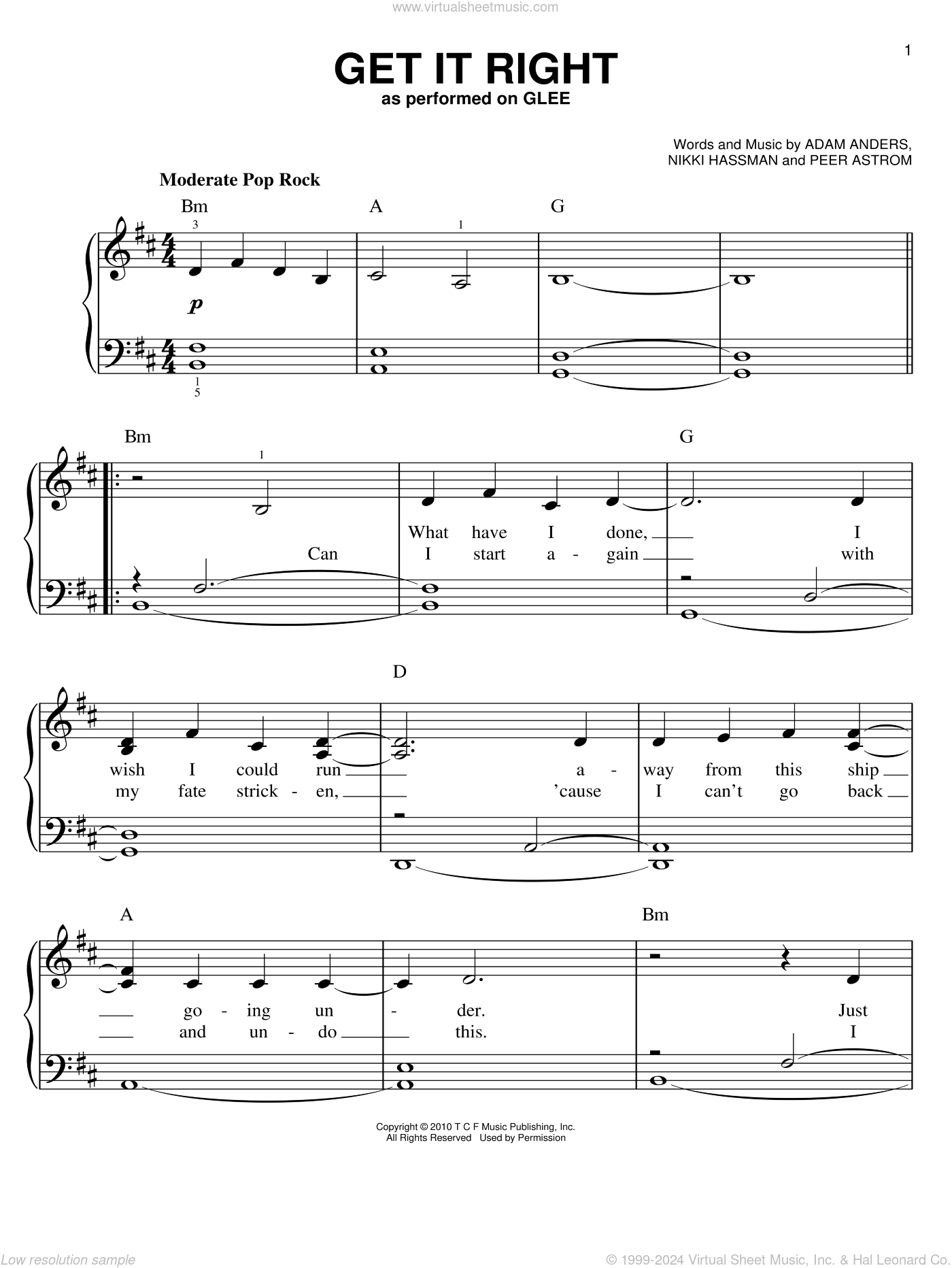 Getting It Right Worksheet.pdf Get It Right sheet music for piano solo (PDF-interactive)