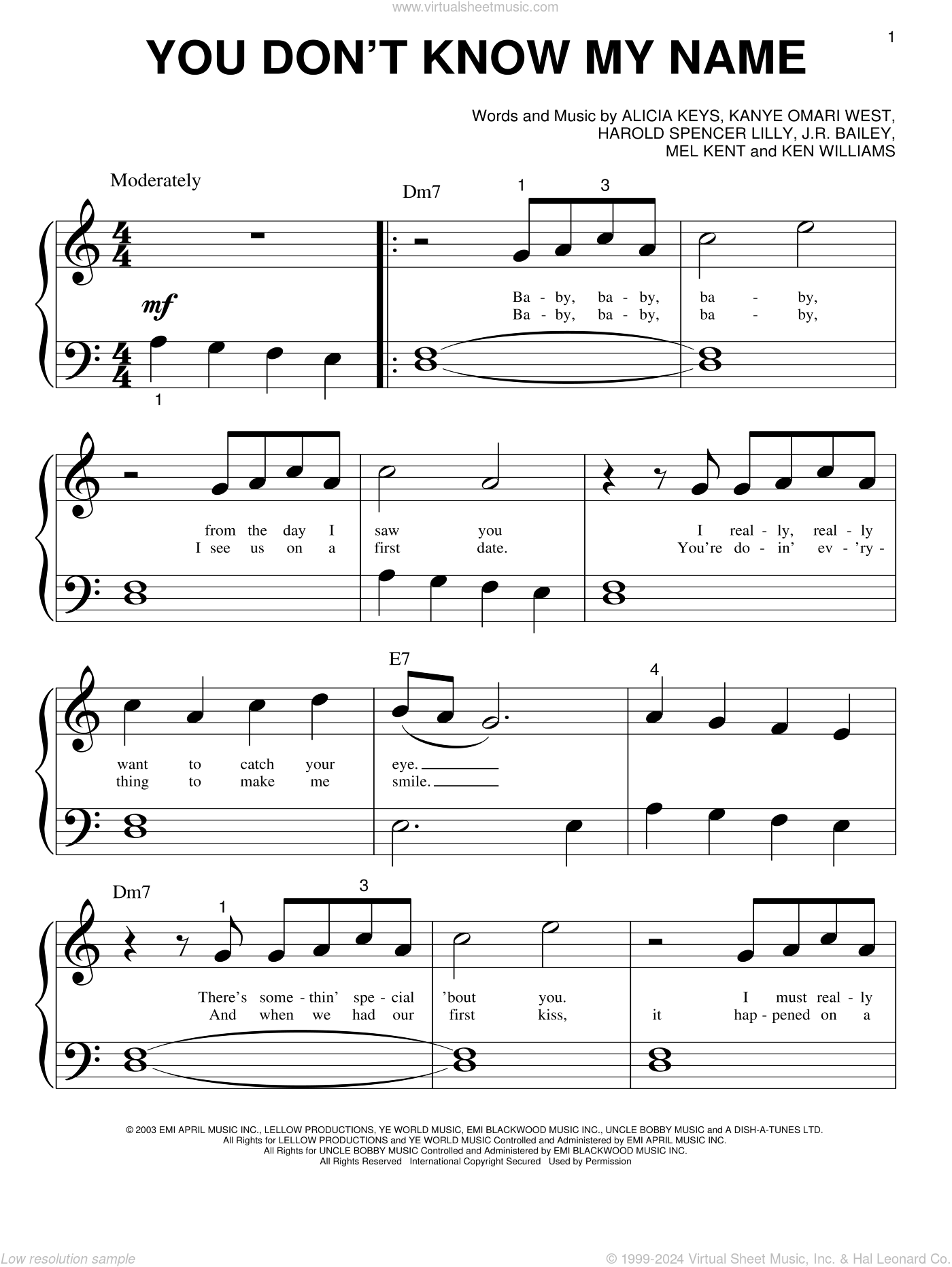 YOU KNOW MY NAME Sheet music for Piano (Solo)