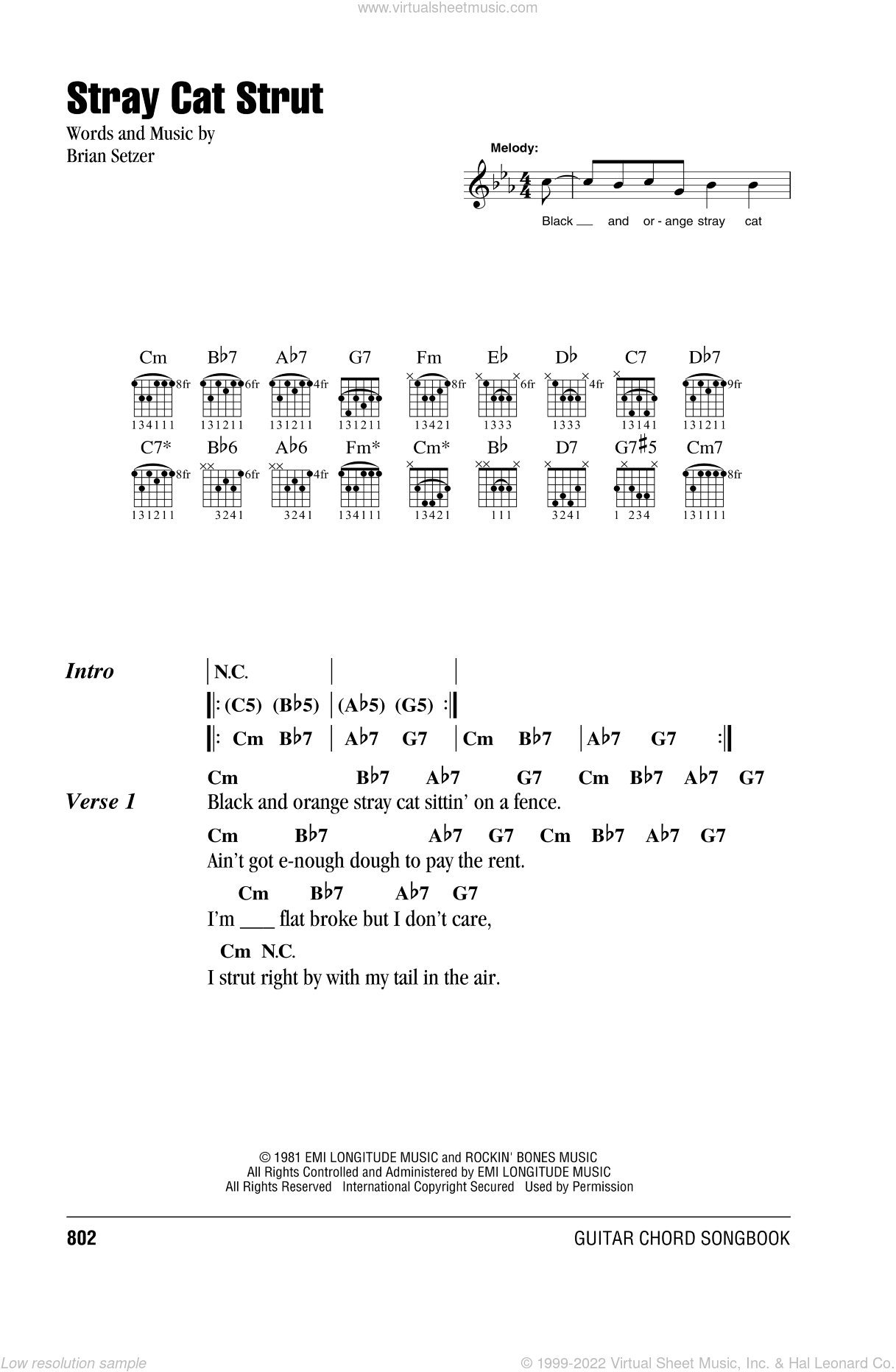 Stray cat strut chords and lyrics