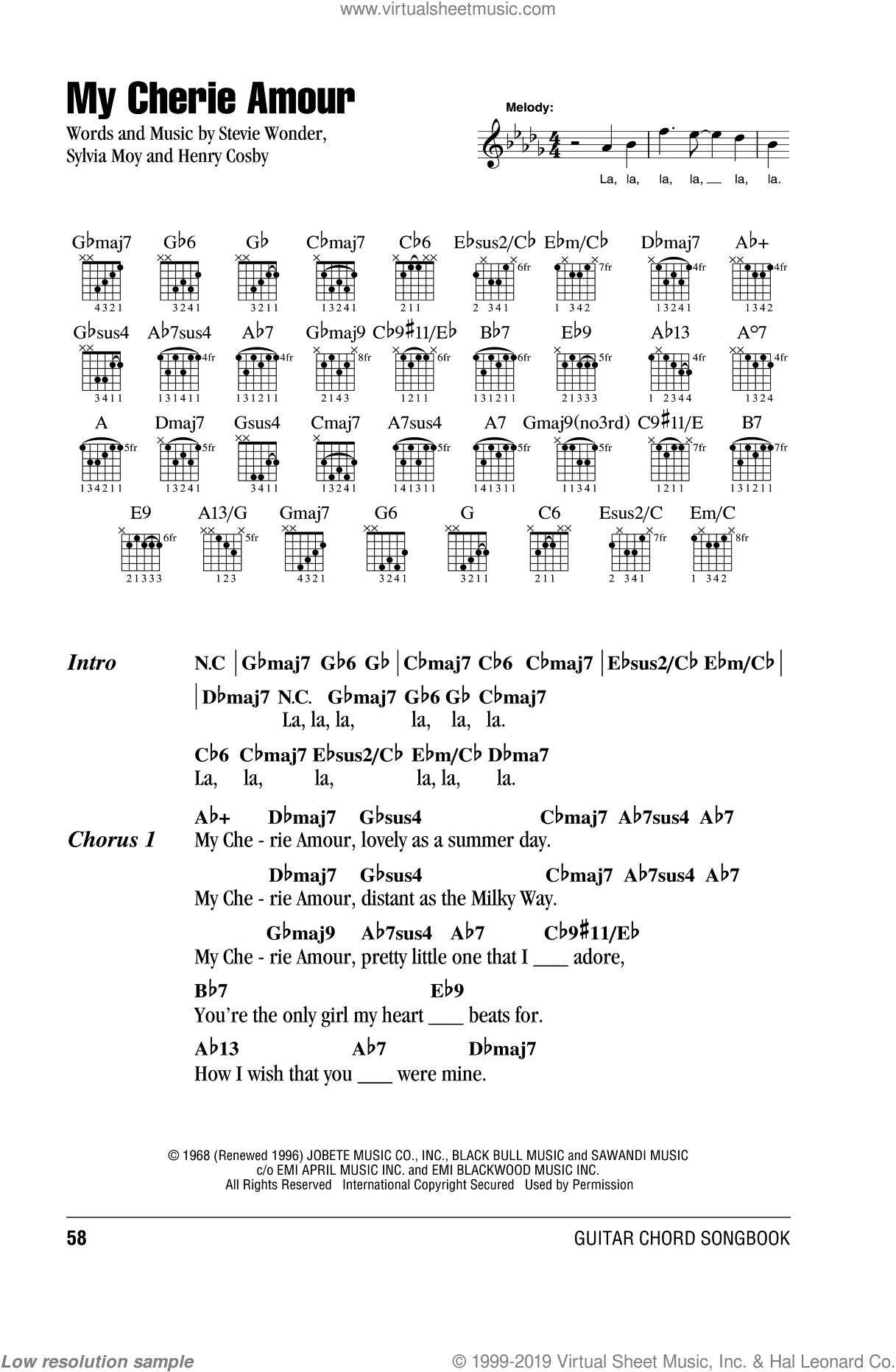 Wonder My Cherie Amour Sheet Music For Guitar Chords Pdf