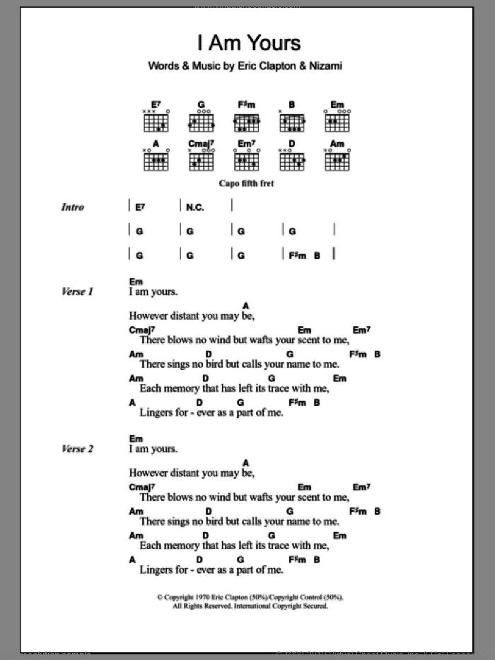 Pretending Sheet Music | Eric Clapton | Piano, Vocal & Guitar Chords  (Right-Hand Melody)