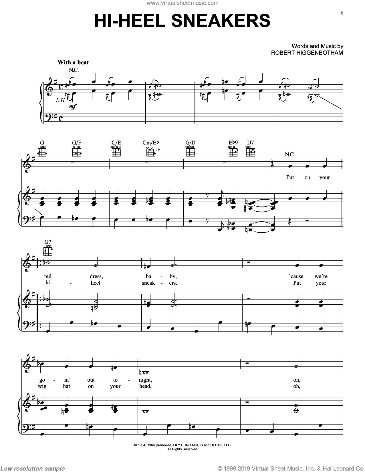 Hi-Heel Sneakers sheet music for voice, piano or guitar (PDF)