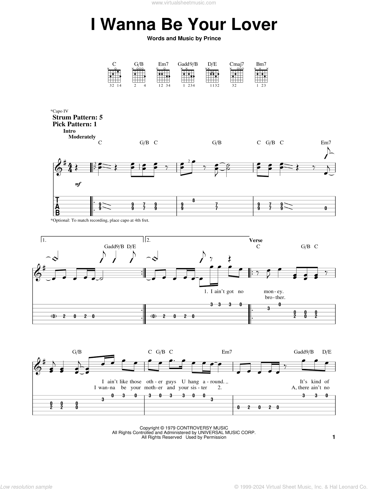 Let's Go Crazy - Guitar Chords/Lyrics