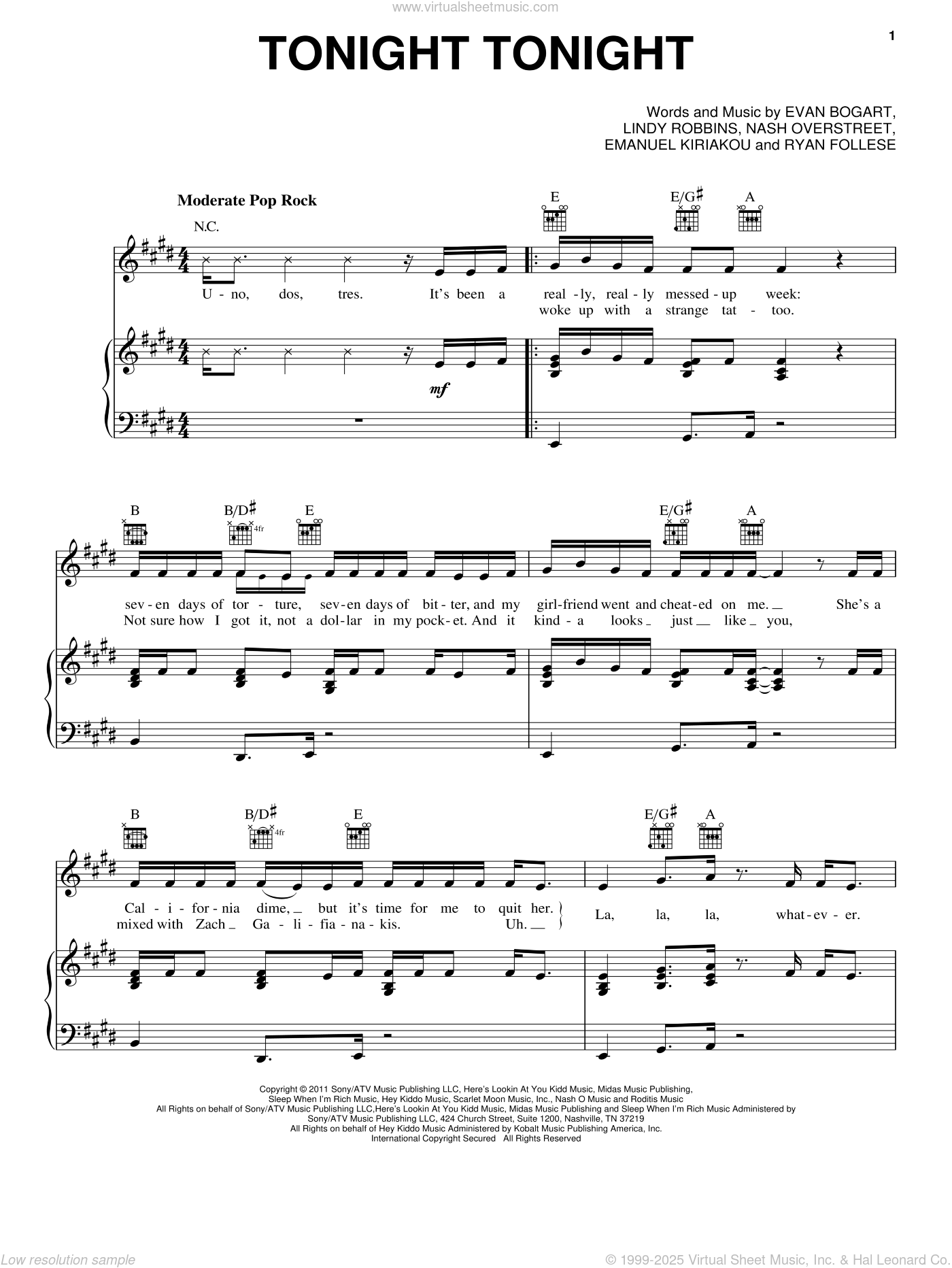 Call You Tonight sheet music for voice, piano or guitar (PDF)