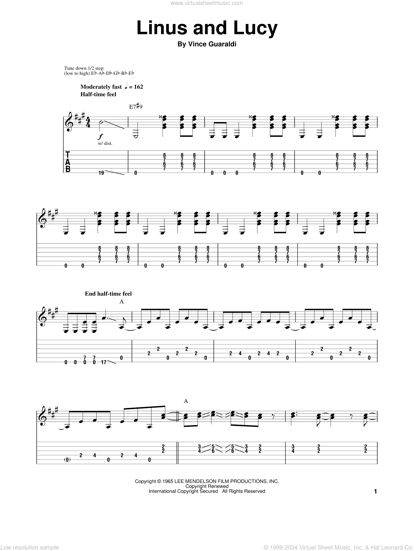 linus-and-lucy-sheet-music-for-guitar-tablature-play-along for Linus And Lucy Piano Sheet Music Free Printable Linus And Lucy sheet music for guitar (tablature, play-along) for Linus And Lucy Piano Sheet Music Free Printable