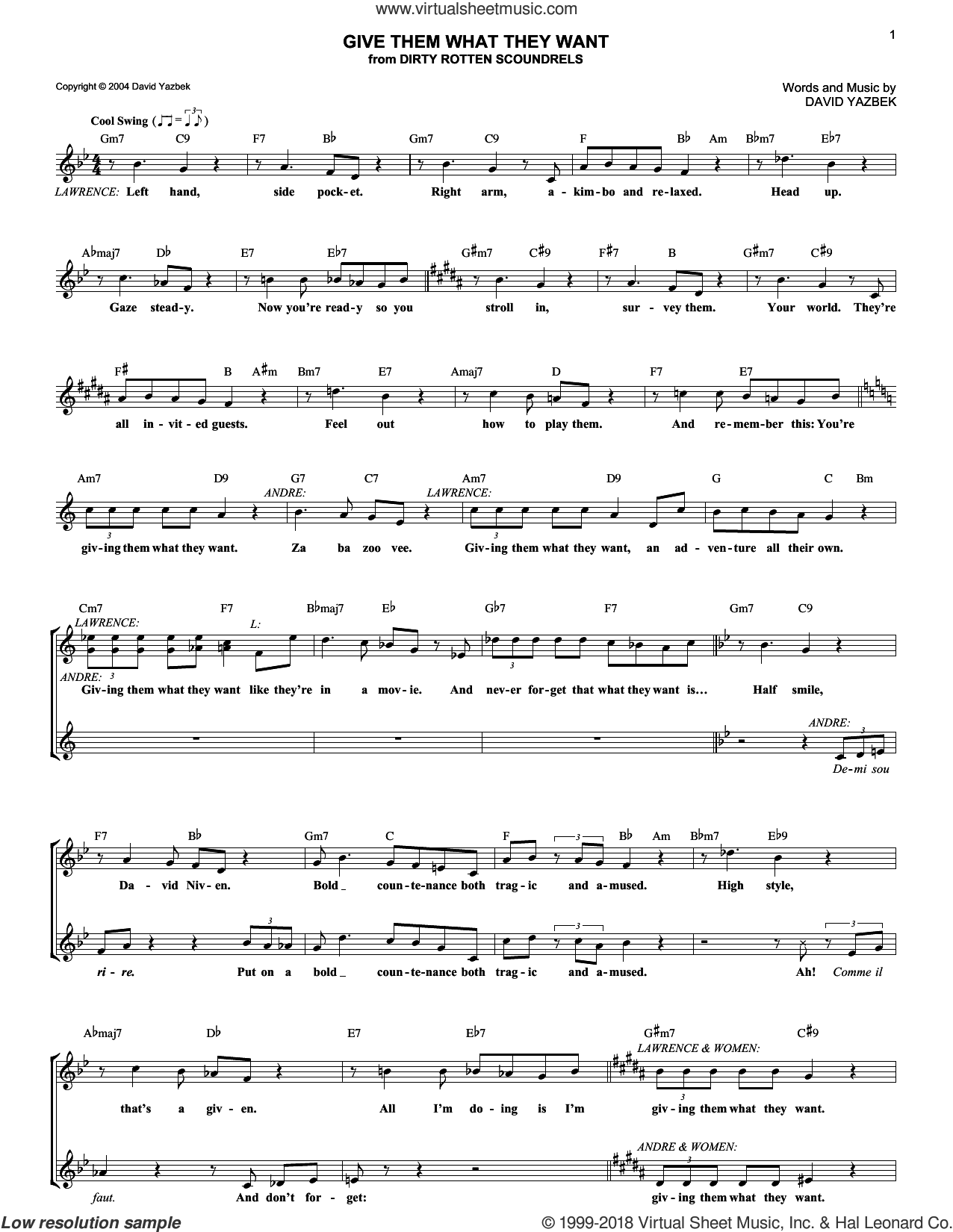 Give Them What They Want sheet music (fake book) (PDF)