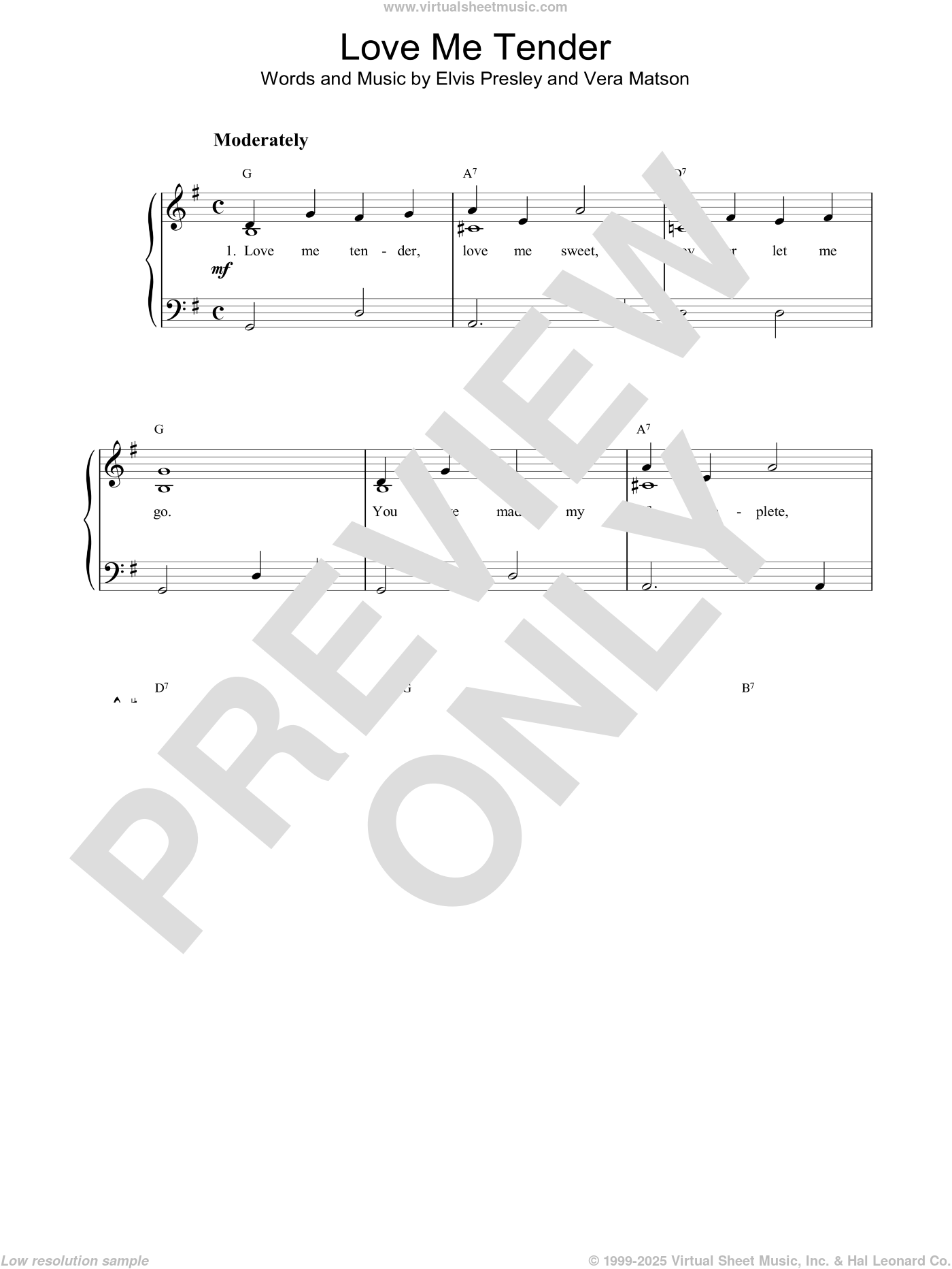 Presley Love Me Tender Sheet Music Easy For Piano Solo Pdf