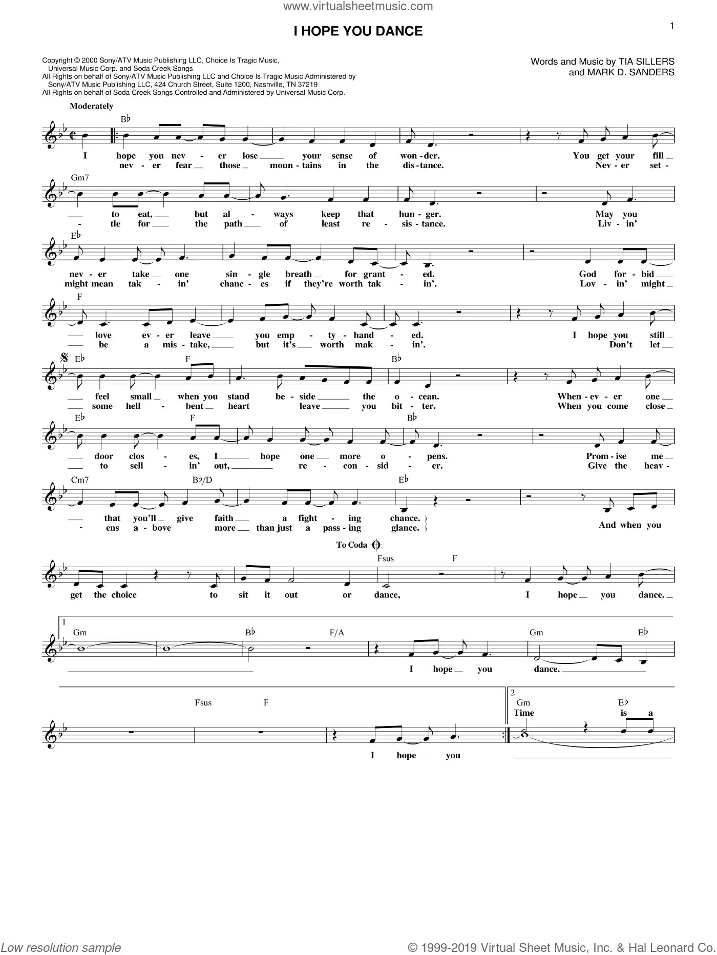 Womack - I Hope You Dance sheet music (fake book) (PDF)