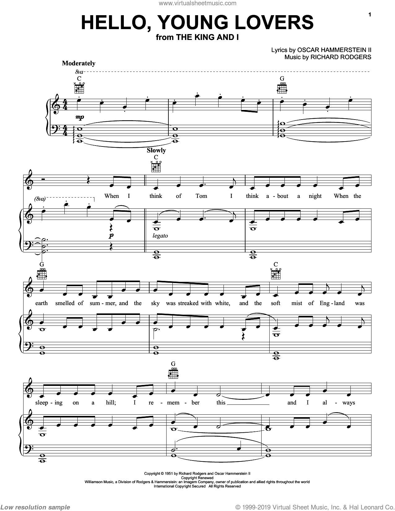 Rodgers & Hammerstein: Hello, Young Lovers sheet music for voice, piano...