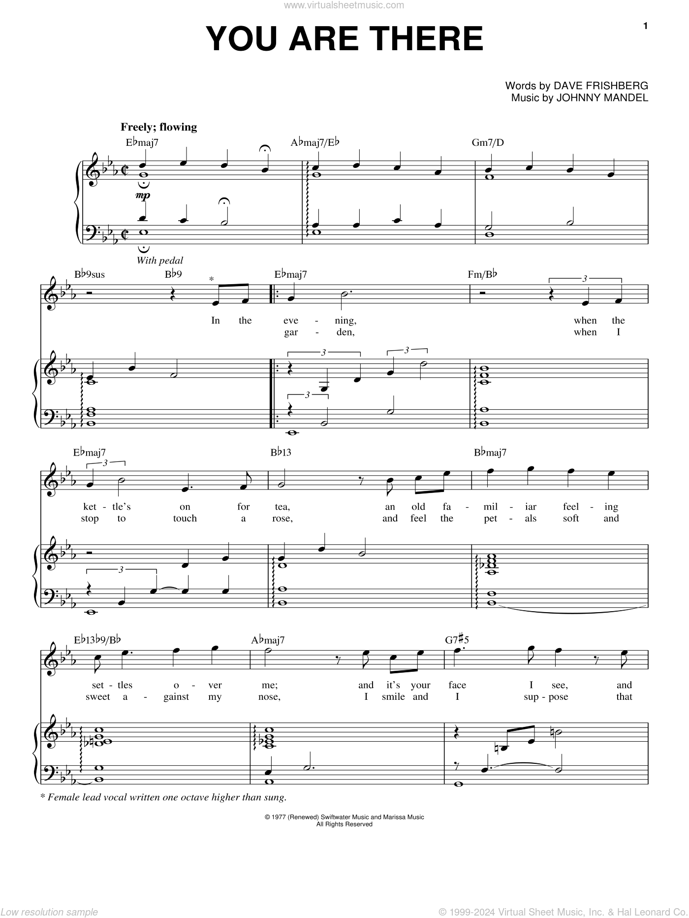 You Are There sheet music for voice and piano (PDF-interactive)