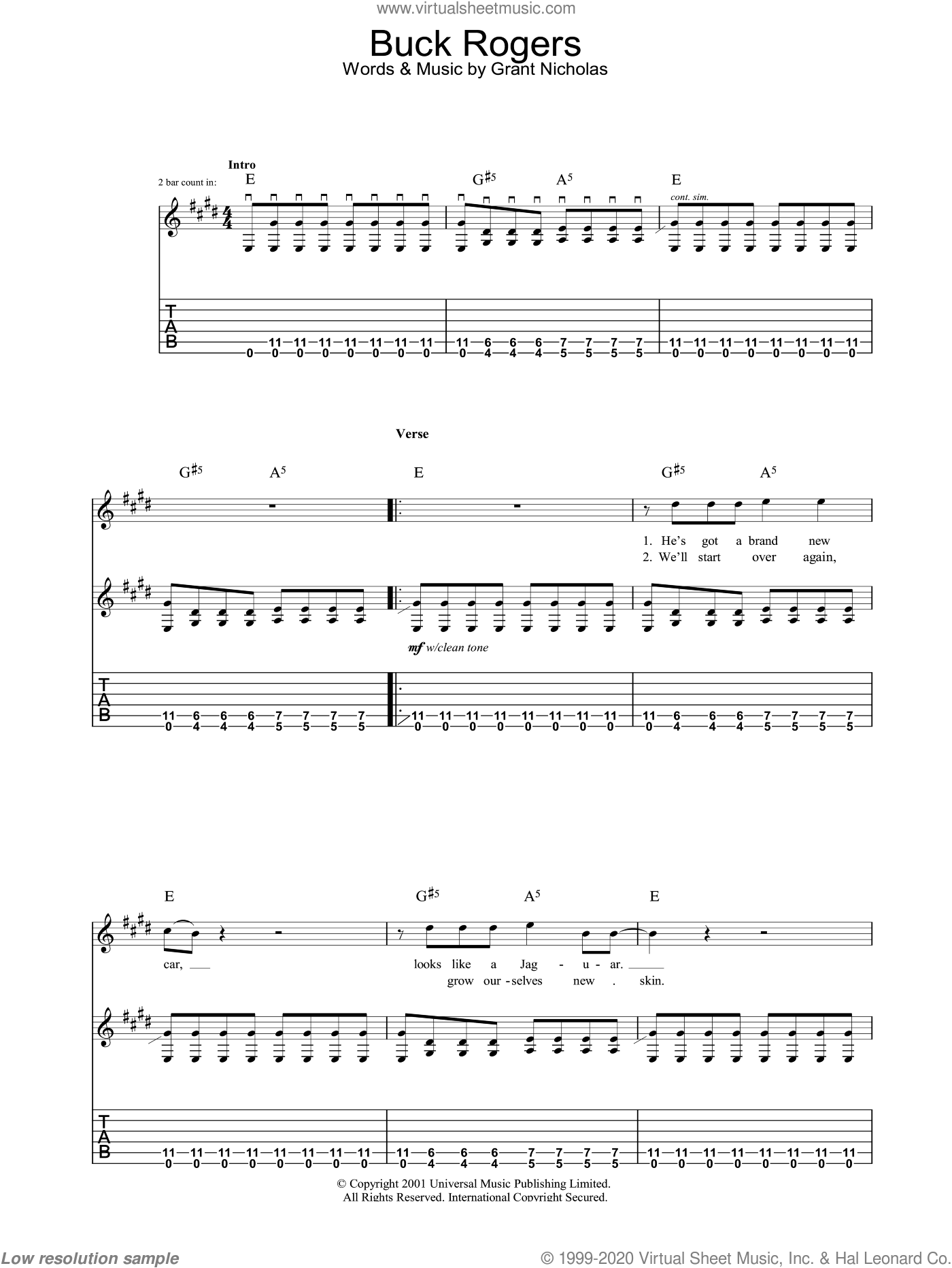 Feeder Buck Rogers Sheet Music For Guitar Tablature Pdf