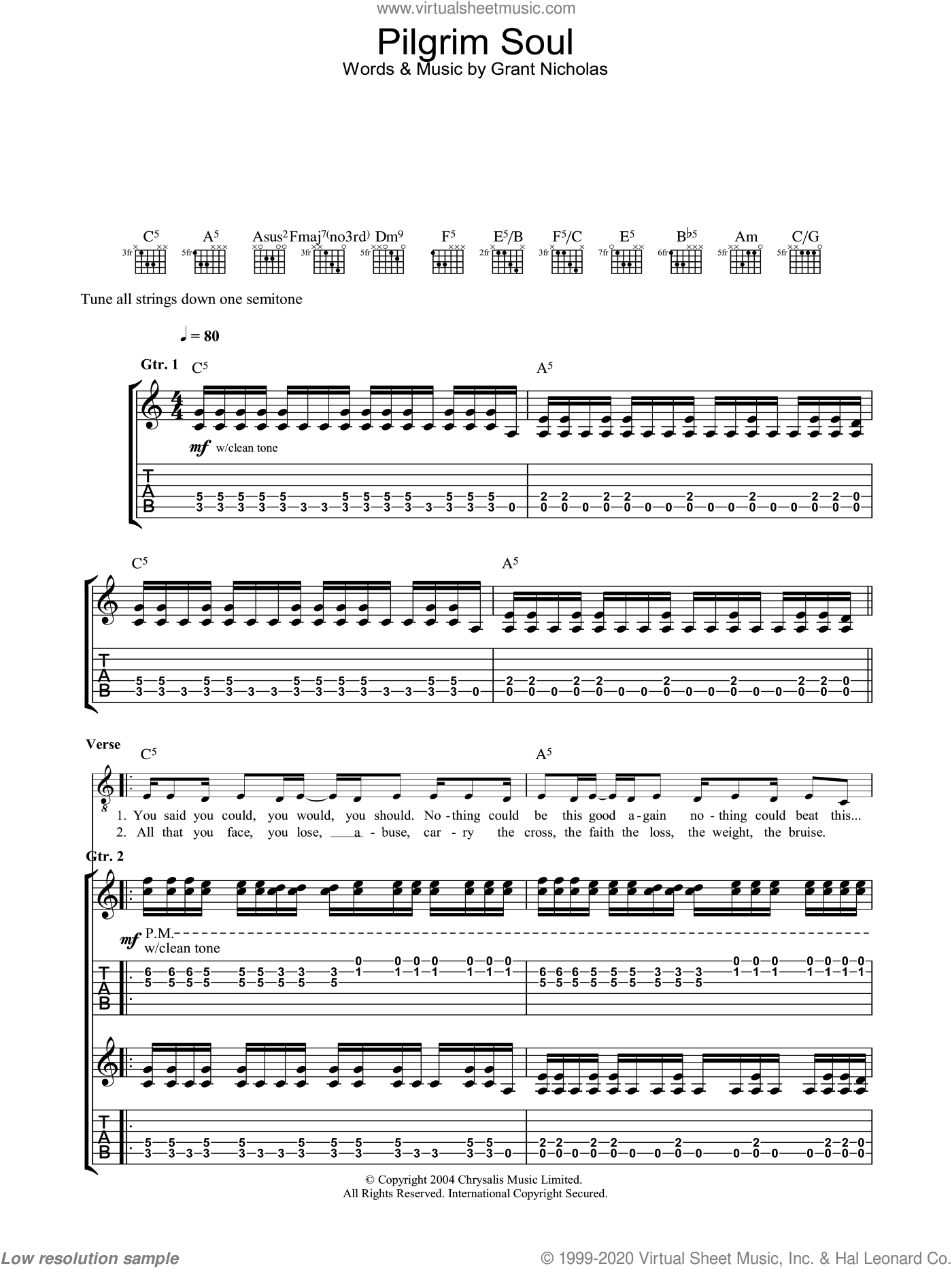 Feeder Pilgrim Soul Sheet Music For Guitar Tablature Pdf