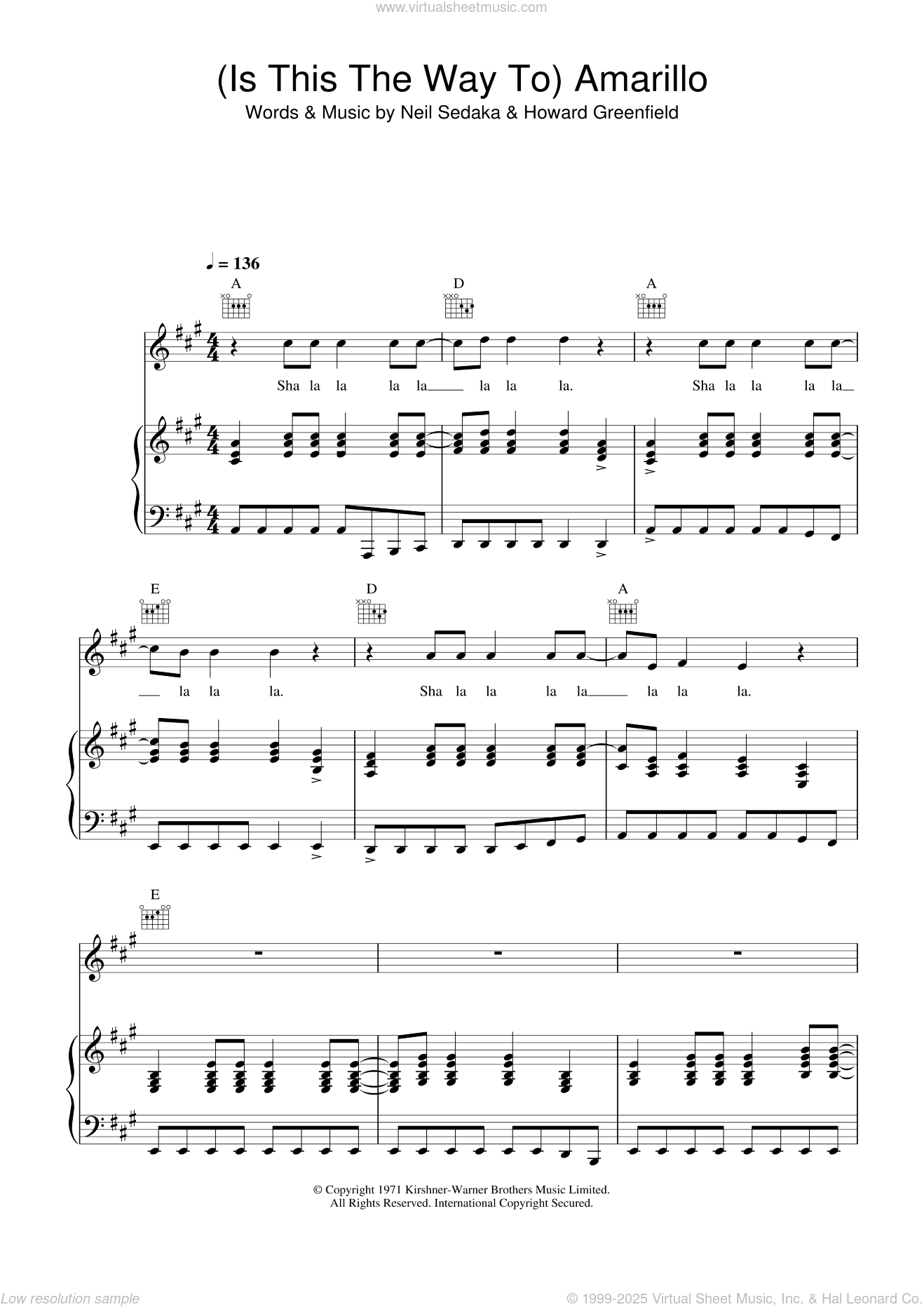 (Is This The Way To) Amarillo (featuring Peter Kay) sheet music for