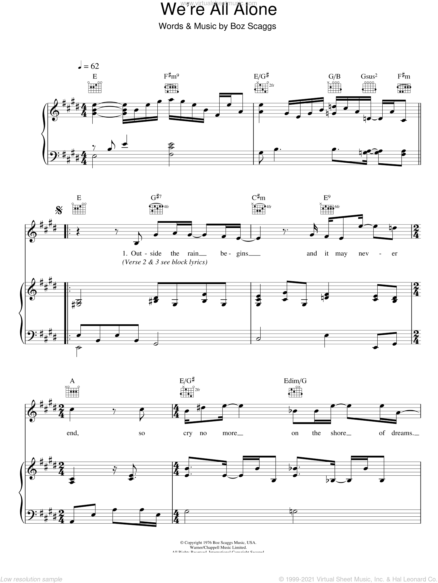 Neil Diamond: Alone Again (Naturally) sheet music for voice, piano or guitar