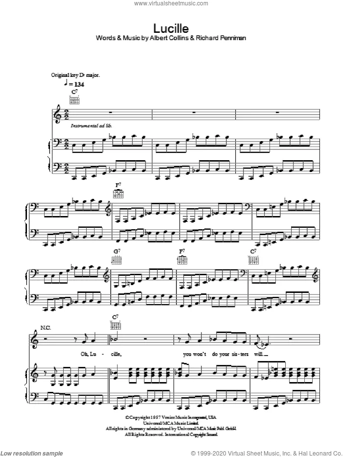 Long Tall Sally by Little Richard - Piano - Digital Sheet Music