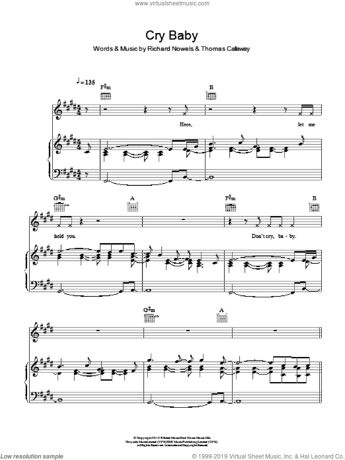 Cee Lo Green Cry Baby sheet music for voice, piano or guitar v2