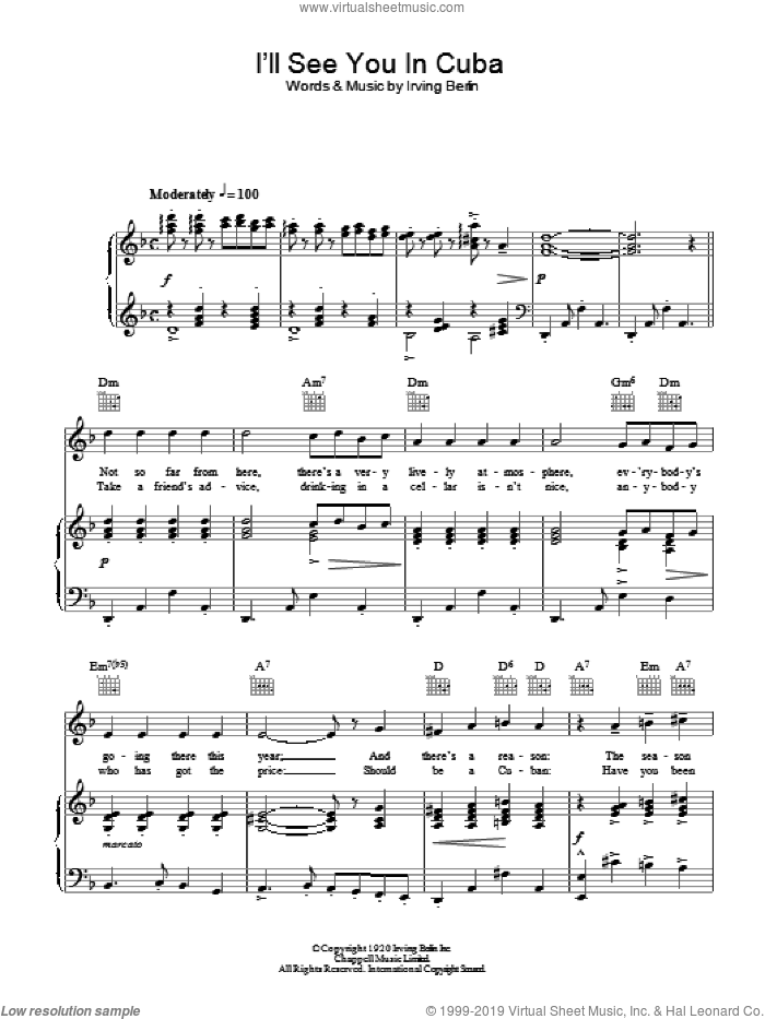 Crosby - I'll See You In Cuba sheet music for voice, piano ...