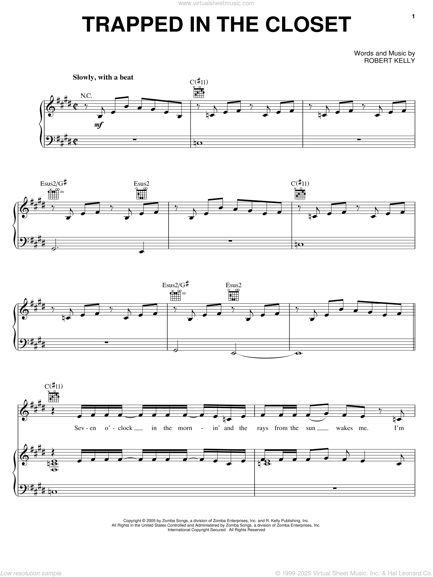 Trapped In The Closet sheet music for voice, piano or guitar