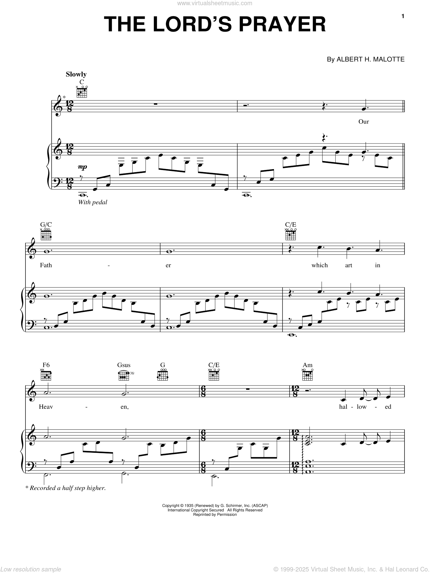 Jackie Evancho: The Lord's Prayer sheet music for voice, piano or guitar