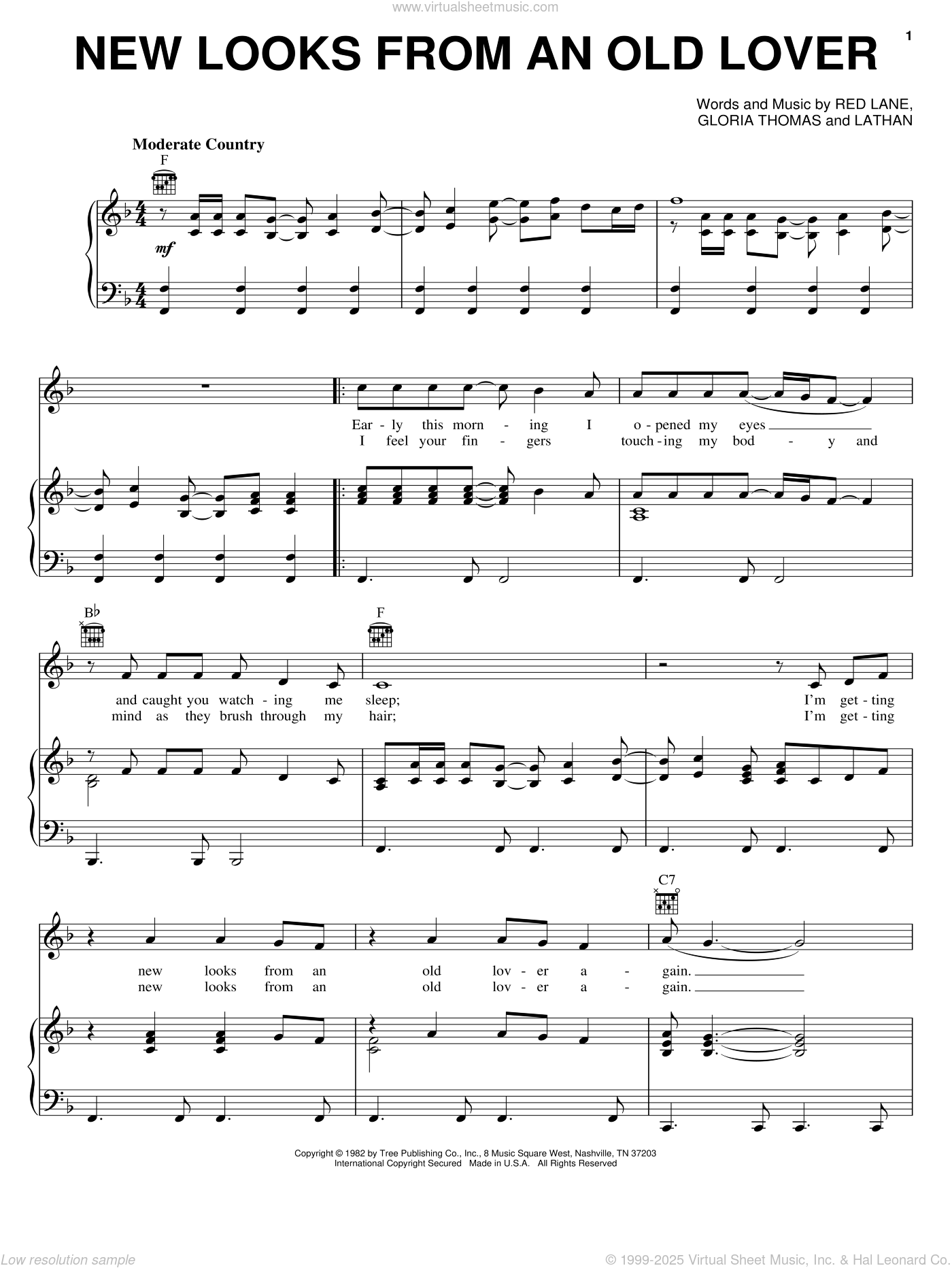 New Looks From An Old Lover sheet music for voice, piano or guitar