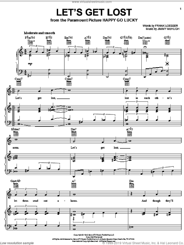 Monroe Let S Get Lost Sheet Music For Voice Piano Or Guitar