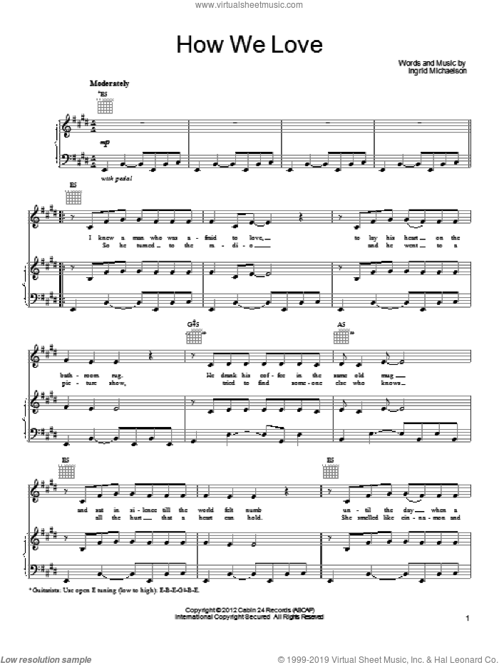 Michaelson How We Love Sheet Music For Voice Piano Or Guitar