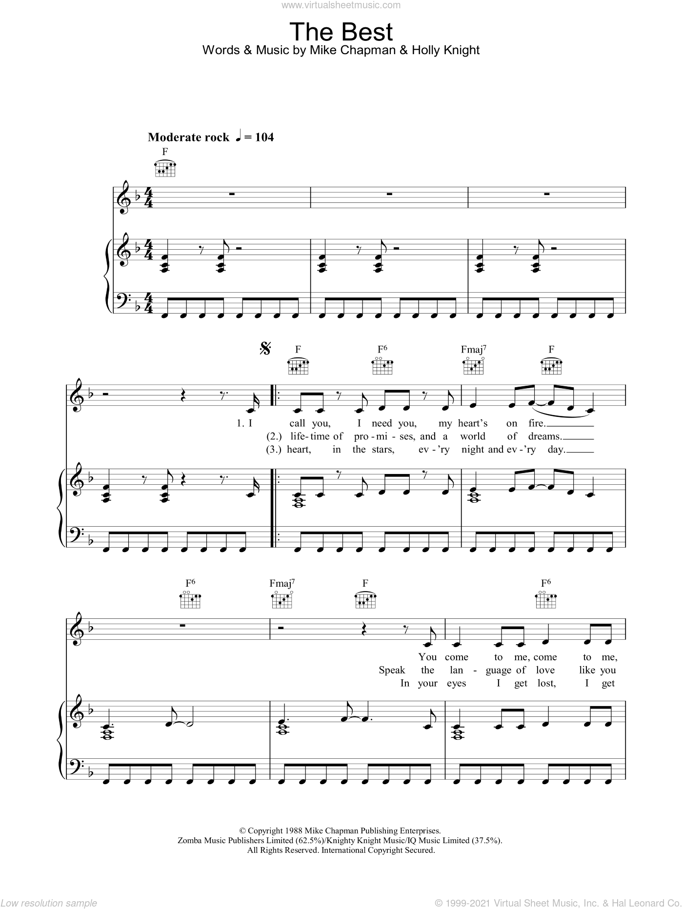 Turner The Best Sheet Music For Voice Piano Or Guitar Pdf