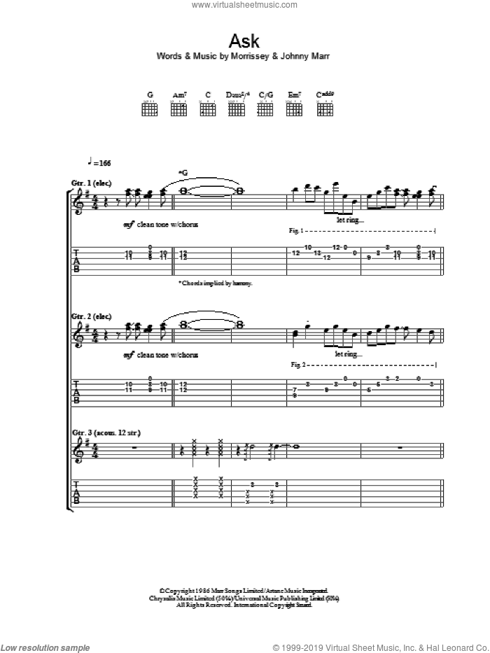 Smiths Ask Sheet Music For Guitar Tablature Pdf