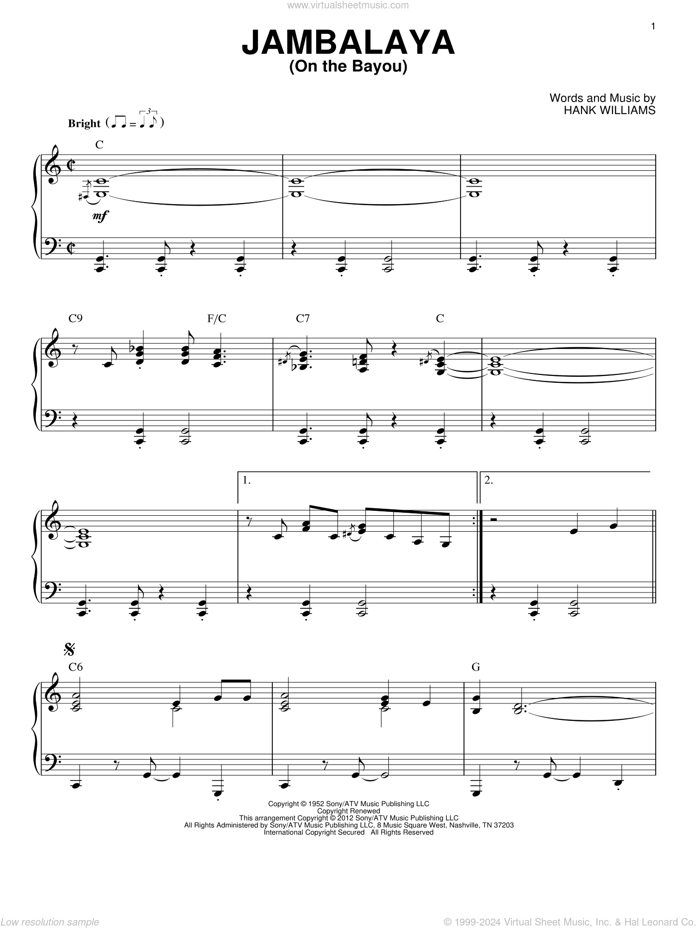 Jambalaya (On The Bayou) (arr. Brent Edstrom) sheet music (intermediate