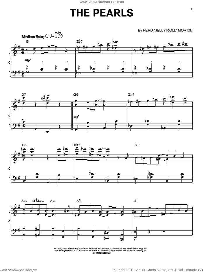 The Pearls (arr. Brent Edstrom) sheet music for piano solo (PDF)