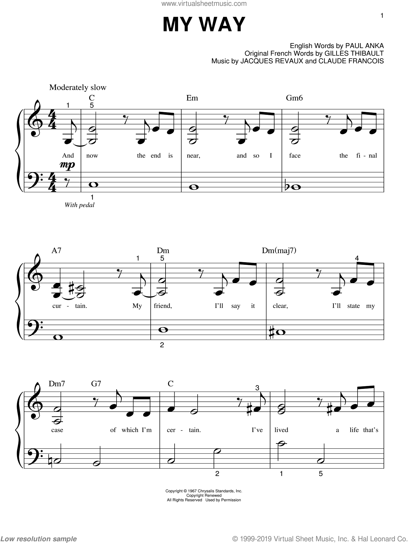 My Way sheet for piano solo (big book) (PDF)