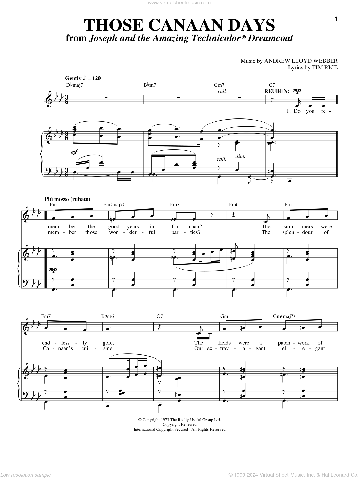 Those Canaan Days (from Joseph And The Amazing Technicolor Dreamcoat