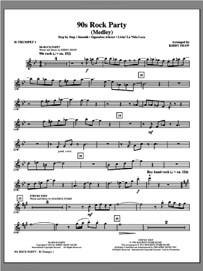 Shaw 90s Rock Party Medley Complete Set Of Parts Sheet Music For Orchestra Band