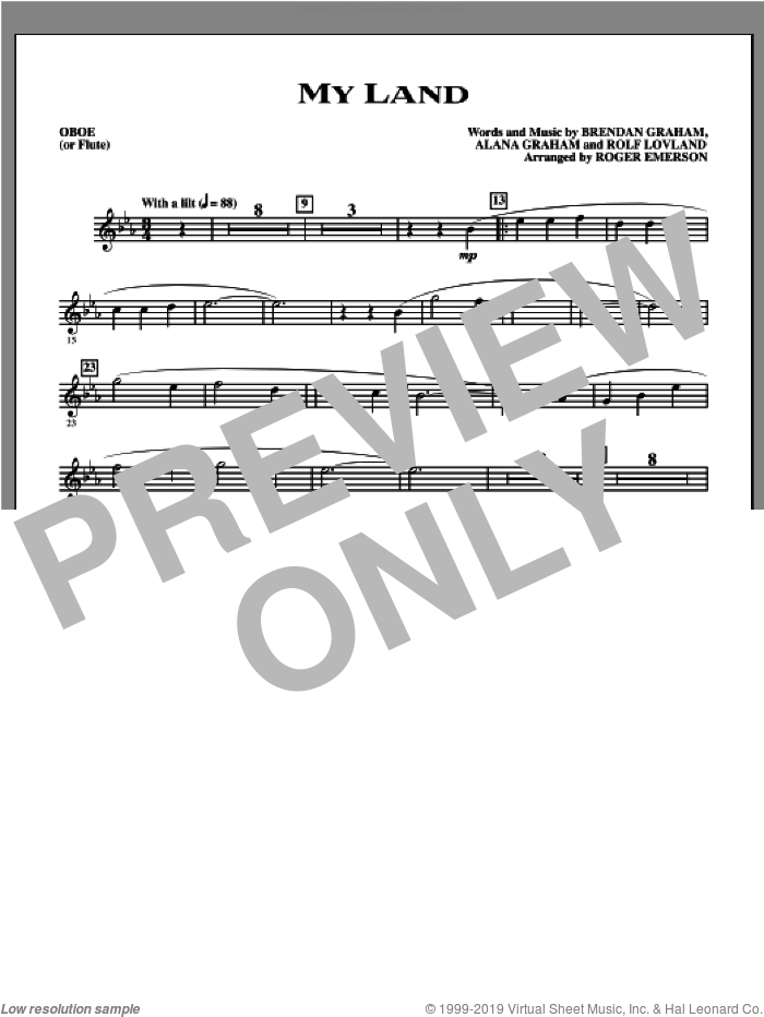 My Land (arr. Roger Emerson) set of parts) sheet music for
