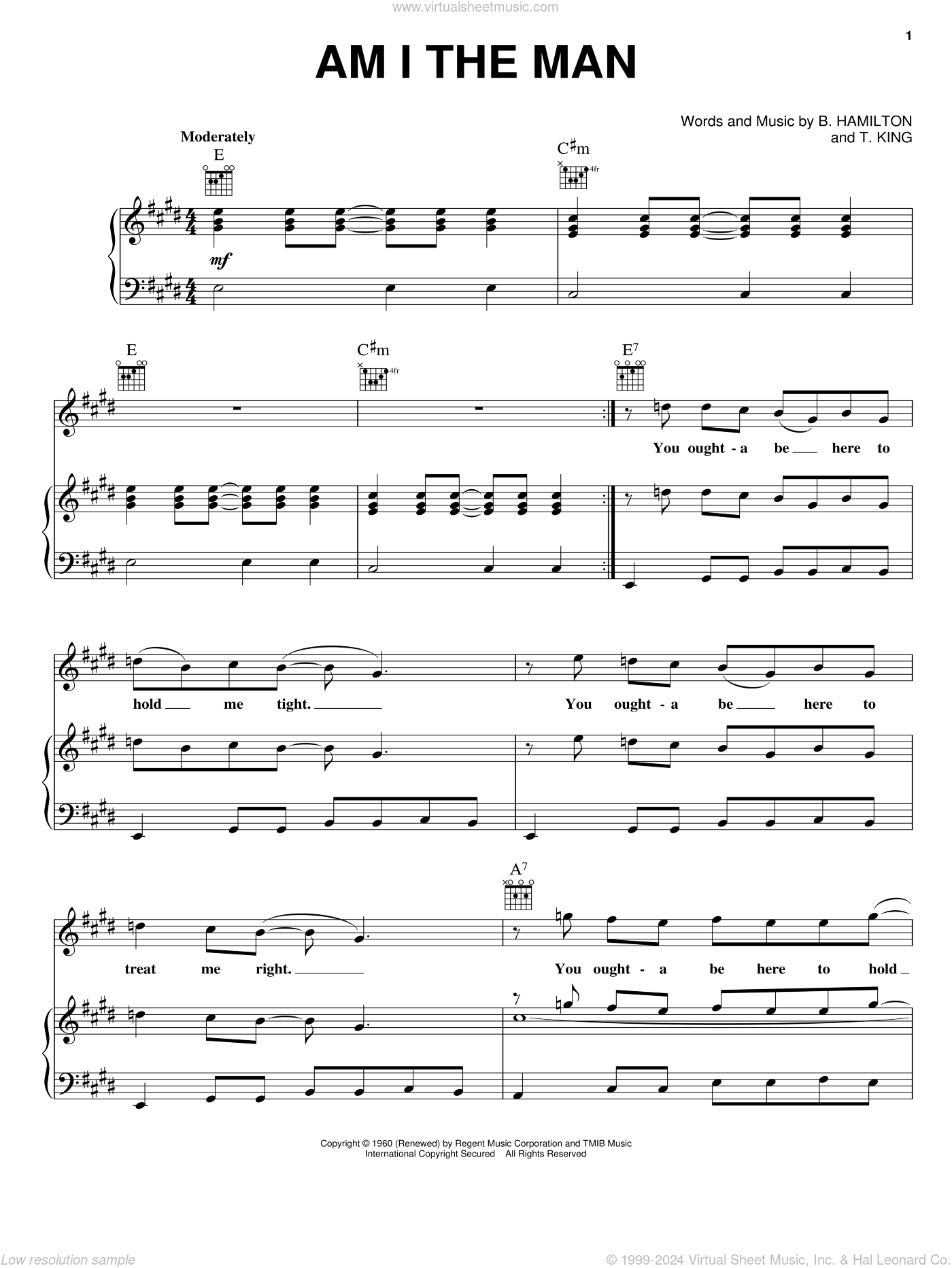 Am I The Man sheet music for voice, piano or guitar (PDF)