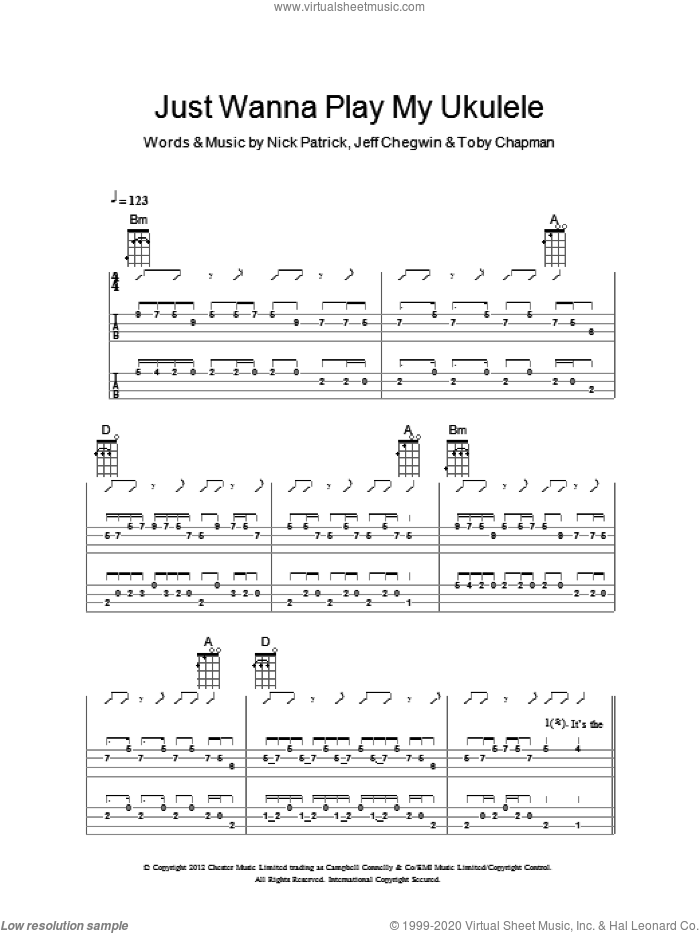 Ukuleles Just Wanna Play My Ukulele sheet music for ukulele (chords)