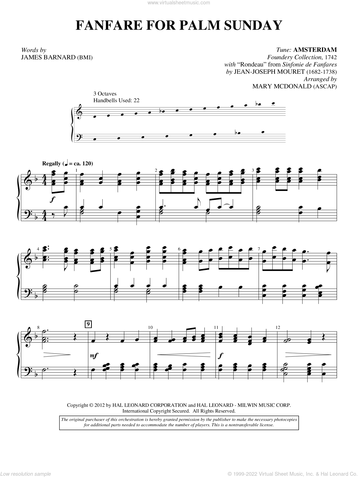 McDonald Fanfare For Palm Sunday sheet music for handbells