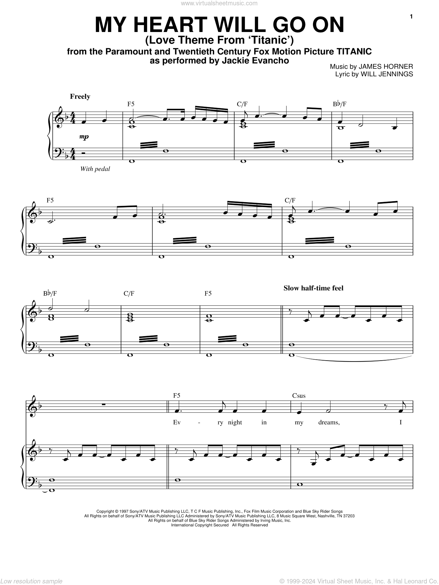 My Heart Will Go On (Love Theme from Titanic) sheet music for