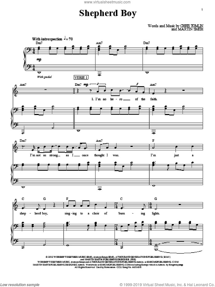 Shepherd Boy sheet music for voice, piano or guitar (PDF)